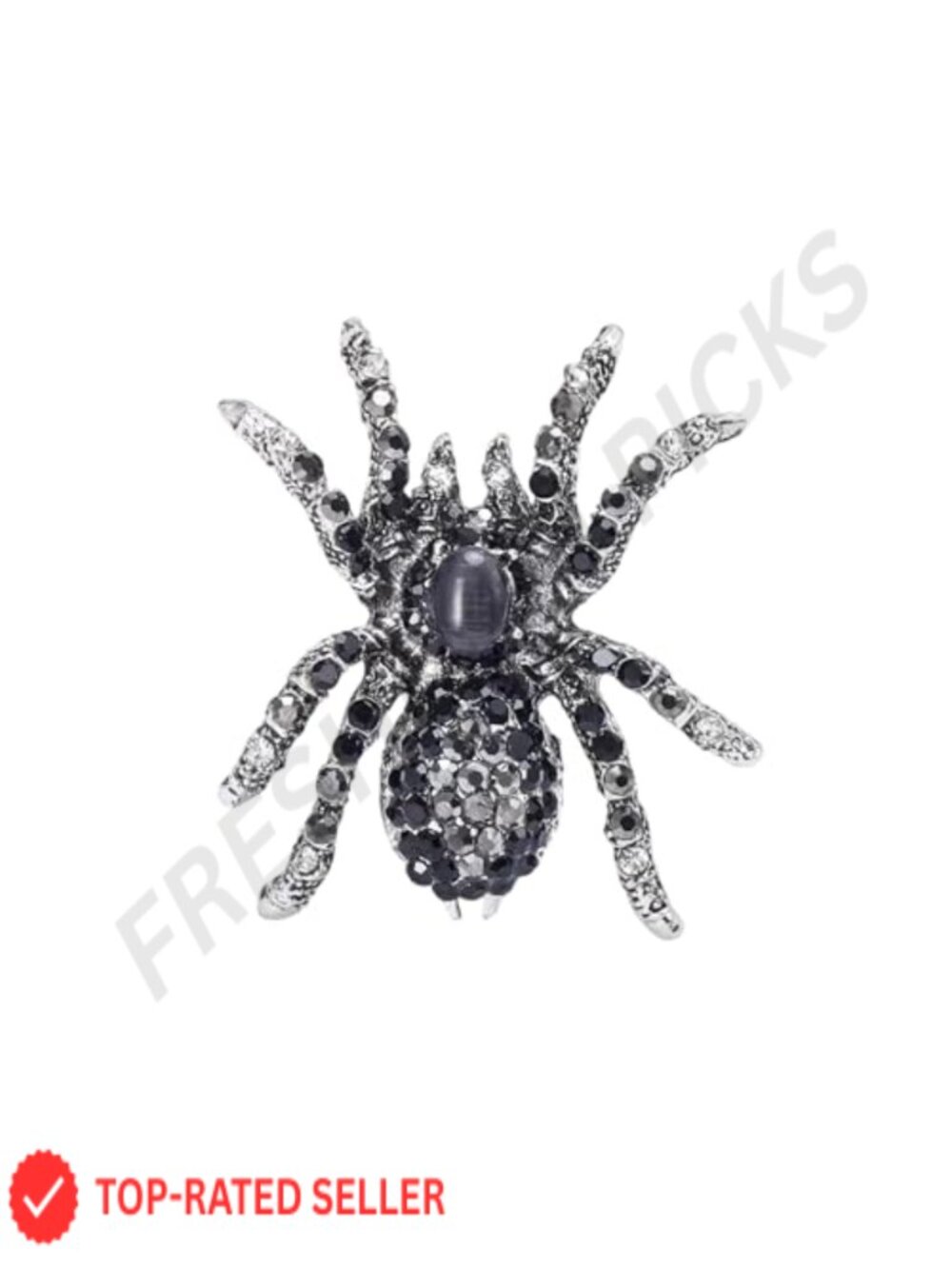 Crystal Spider Brooch Pin Opal Gem Statement Costume Jewelry Accessory